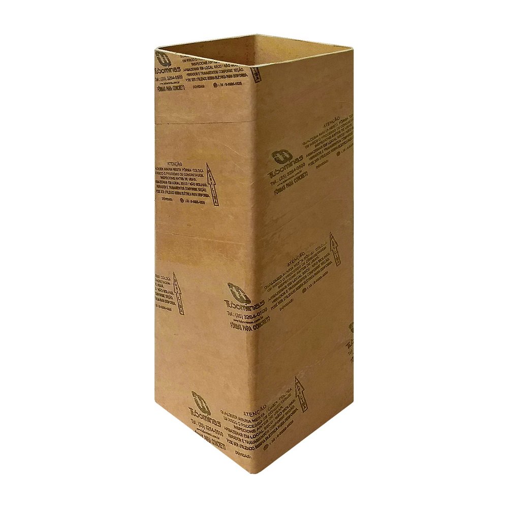 Forma de Papelão Quadrada 200x200mmx3m Tubominas