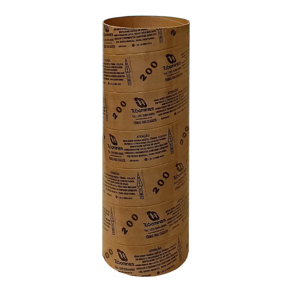 Forma de Papelão Circular 200mmx3m Tubominas
