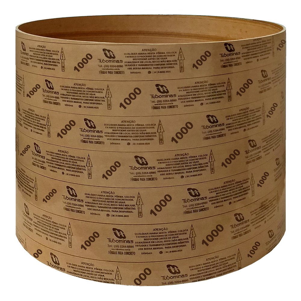 Forma de Papelão Circular 1000mmx3m Tubominas