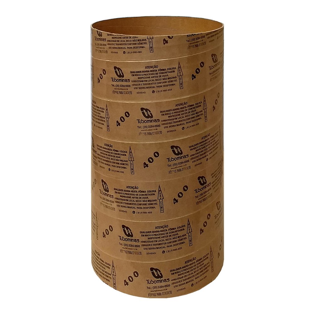 Forma de Papelão Circular 400mmx3m Tubominas
