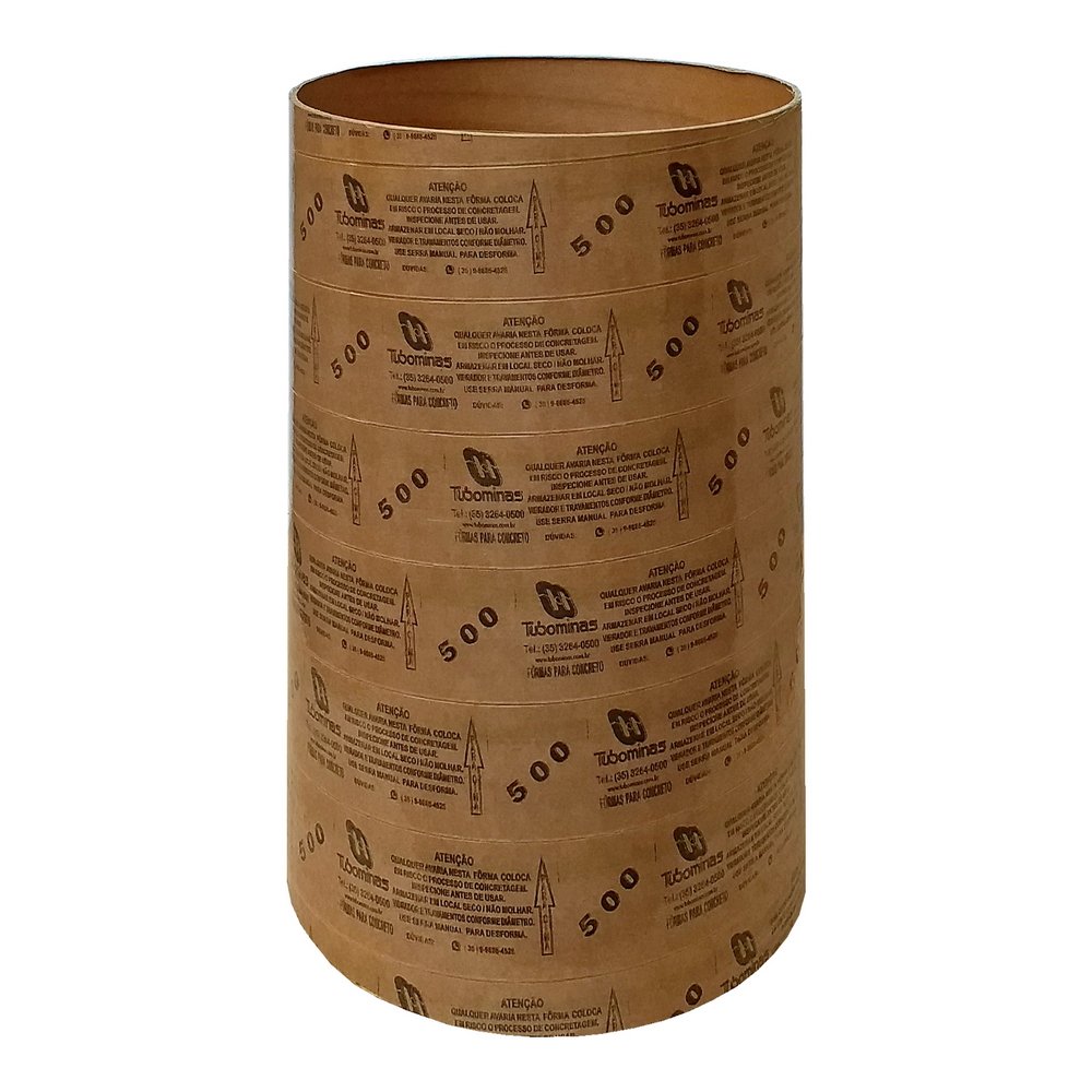 Forma de Papelão Circular 500mmx3m Tubominas