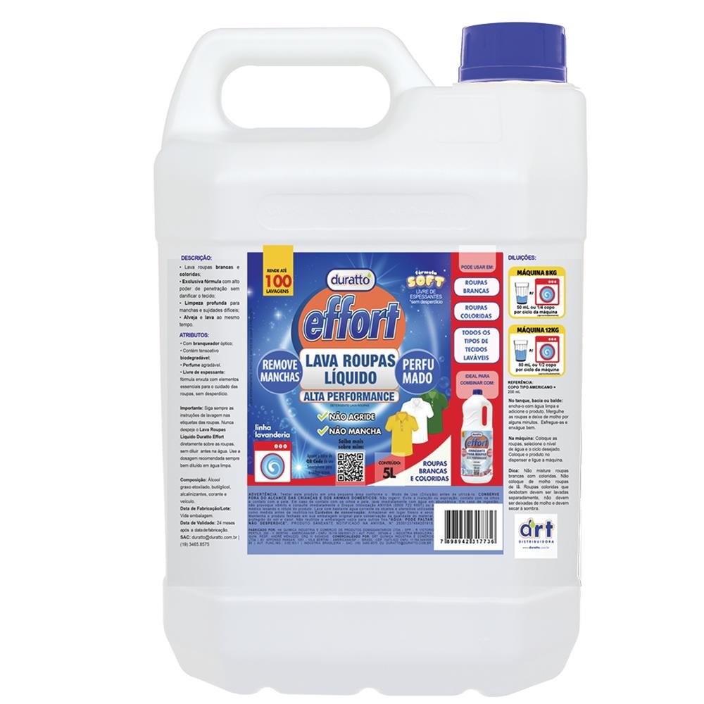 Lava Roupas Líquido Effort 5L (Emb. contem 04un. de 5L)