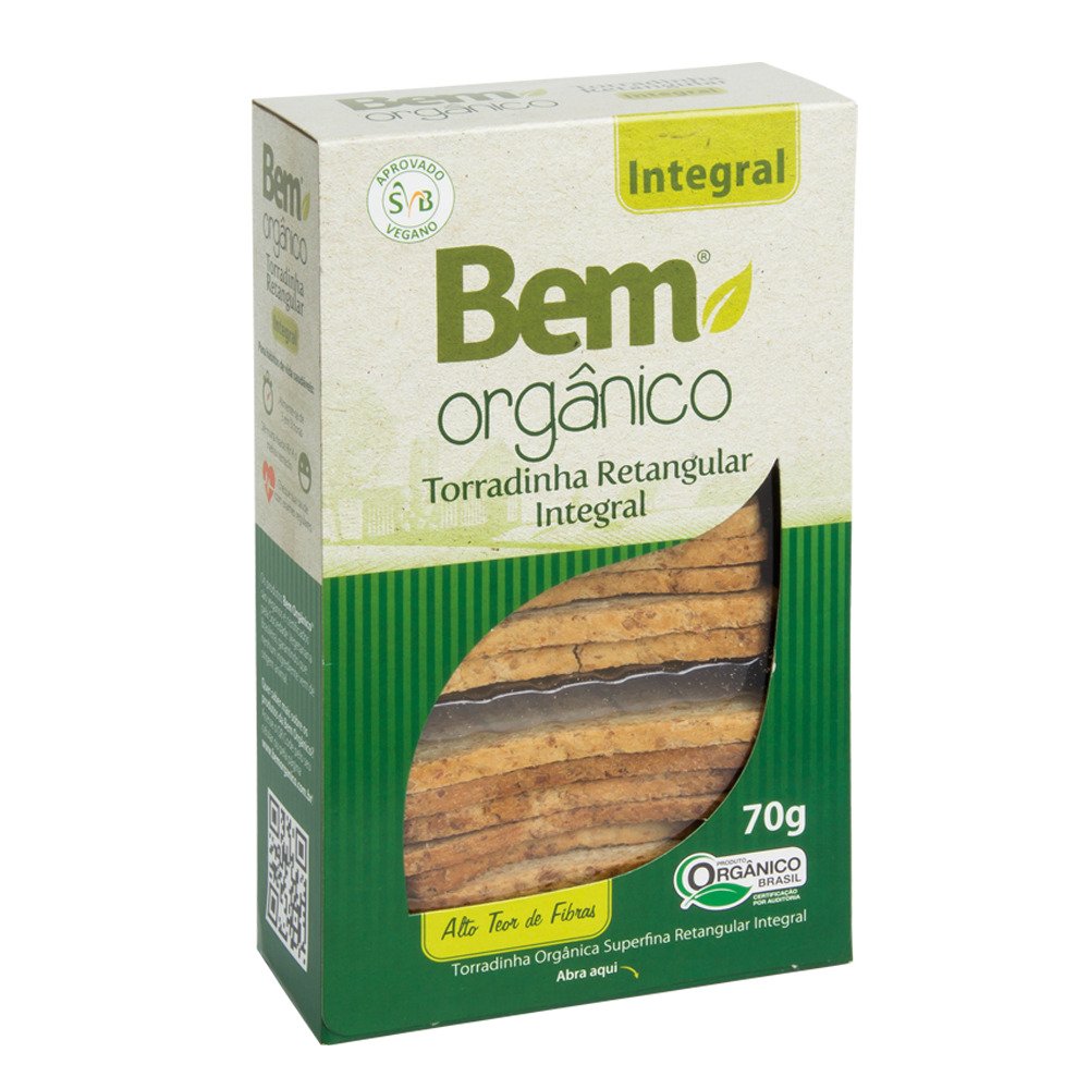 Torrada Bem Orgânico Integral Retangular 70g