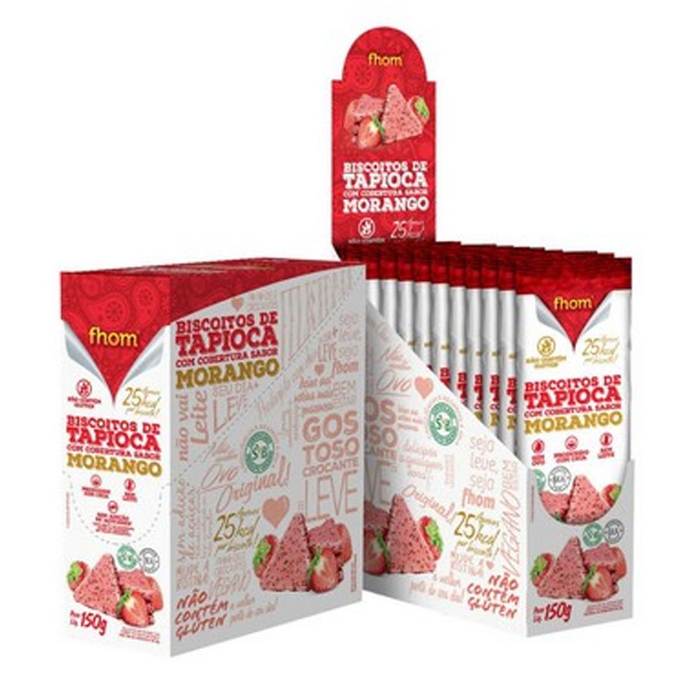 Biscoito de Tapioca com Morango TRIO (Emb. contem 10 und. de 15g)