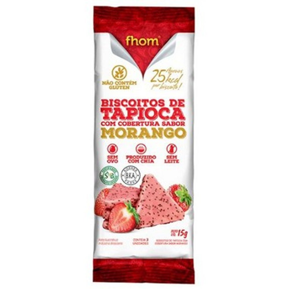 Biscoito de Tapioca com Morango TRIO (Emb. contem 10 und. de 15g)