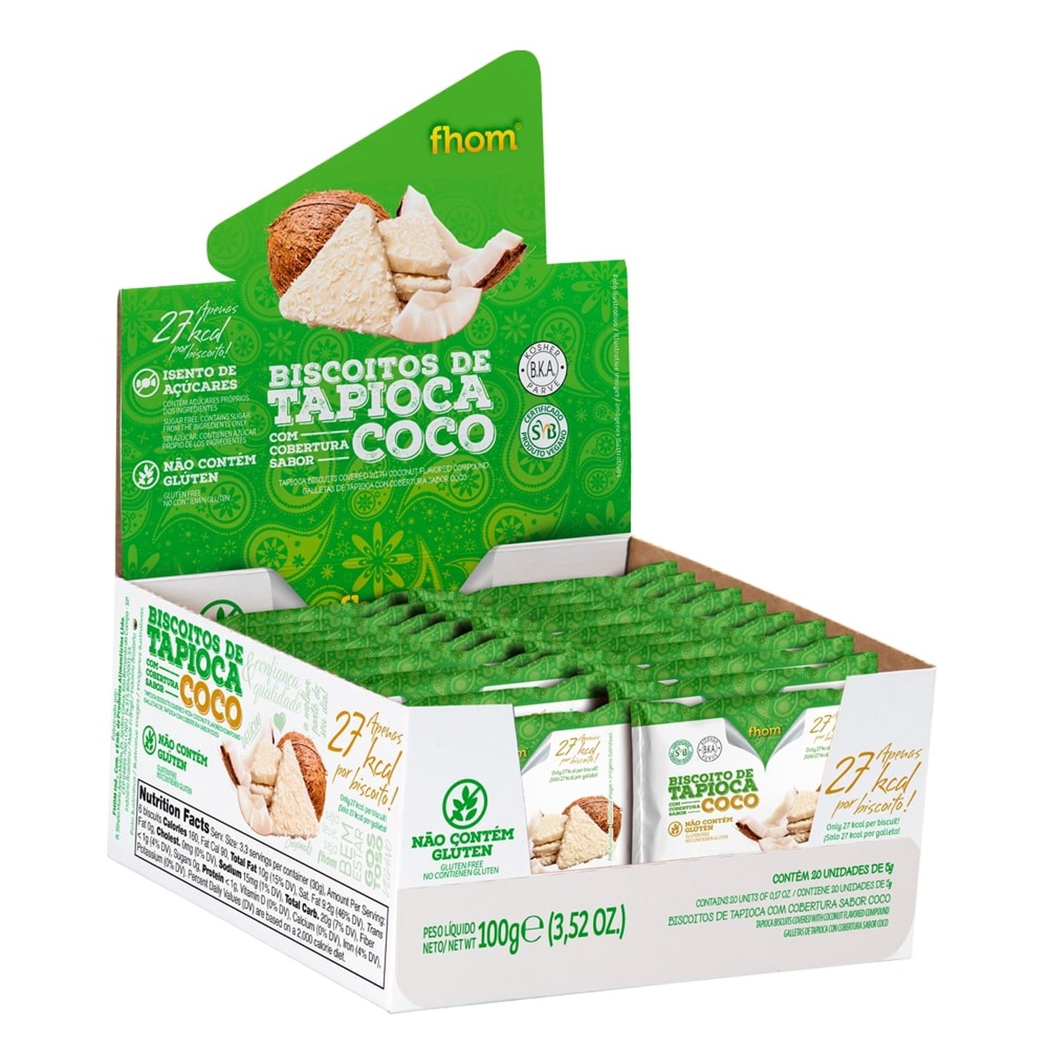 Biscoito de Tapioca com Coco Display 20x5g