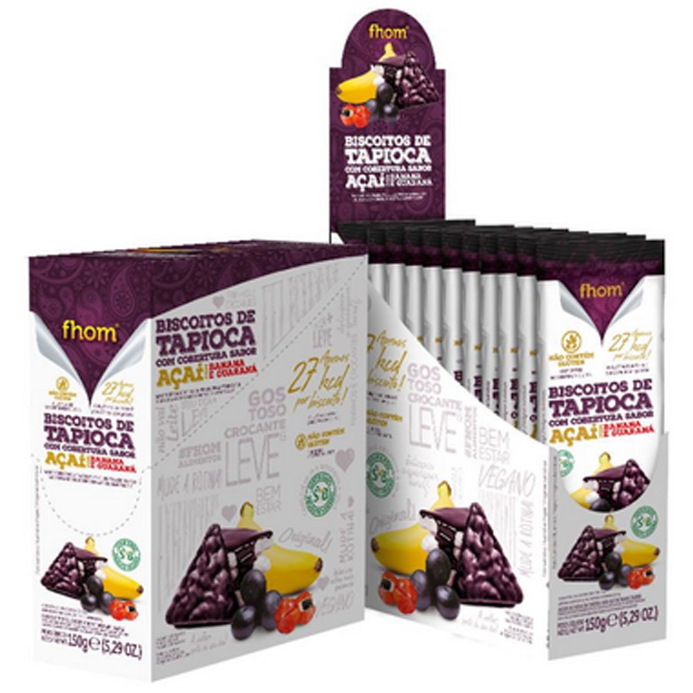 Biscoito de Tapioca com Açaí, Banana e Guaraná TRIO (Emb. contem 10 und. de 15g)