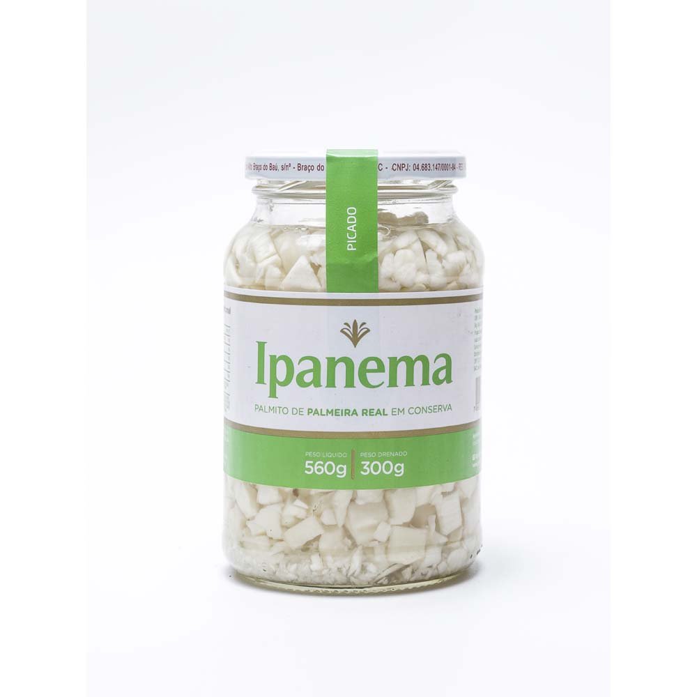 Palmito de Palmeira Real Picado Ipanema (emb. contém 15 uni com 560g)