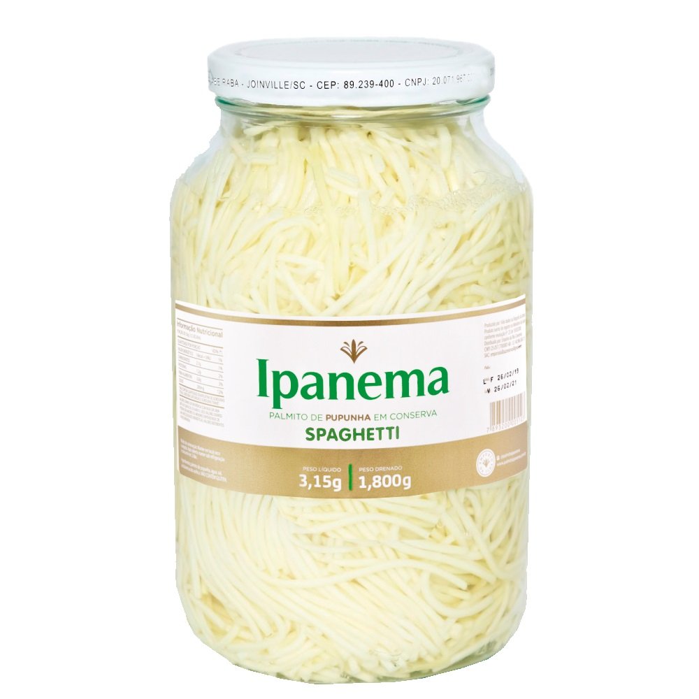 Palmito de Açaizeiro inteiro Ipanema ( emb. contém 15 uni com 560 grs.)