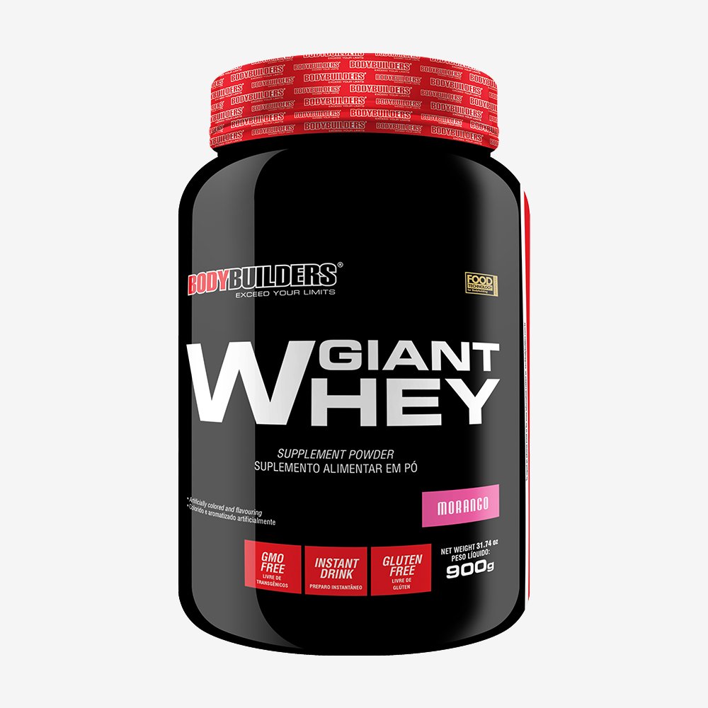 Giant Whey 900g Morango ¿ Bodybuilders