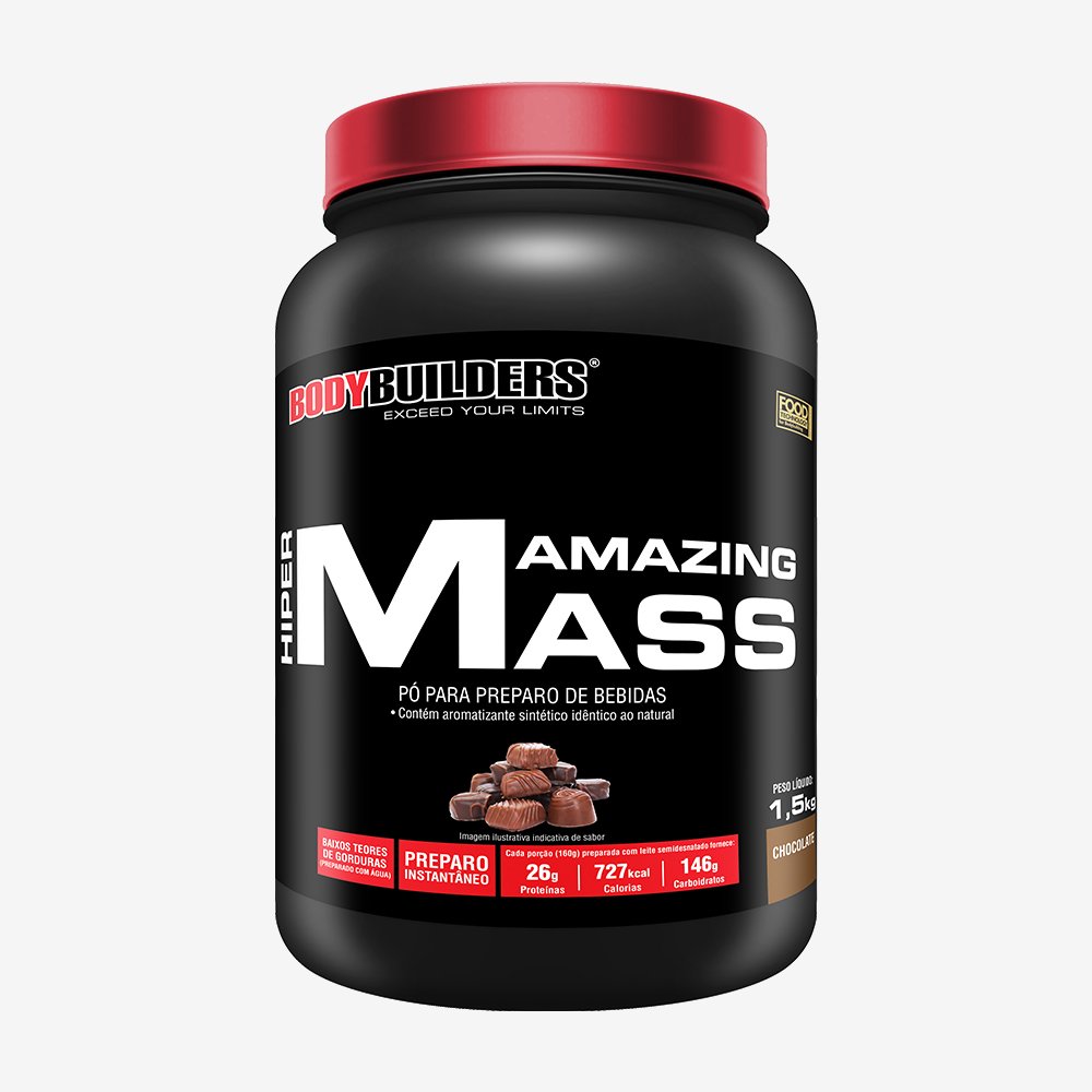 Complemento Alimentar - Whey Protein Mass - 1,5 kg - Sabor Chocolate ¿ Bodybuilders