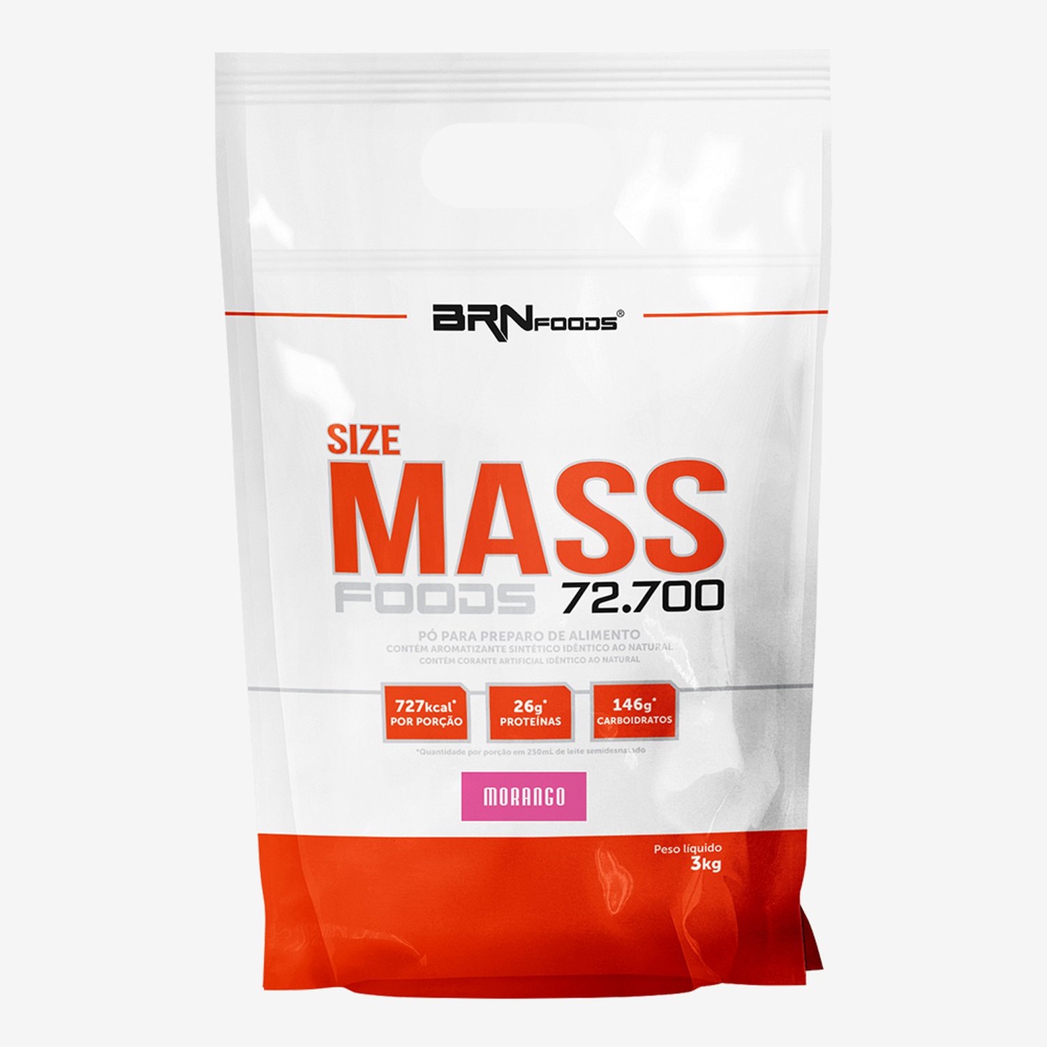 Complemento Alimentar Size Mass Foods 72.700 3kg Morango ¿ BRNFOODS