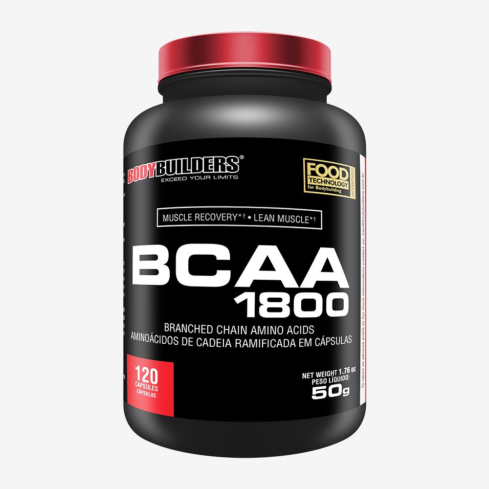Kit Promocional Embalagem c/ 12 unid BCAA 1800 120 Cáps ¿ Bodybuilders