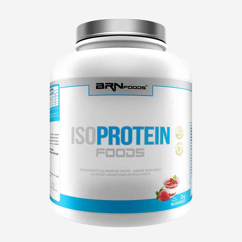 Promocional Embalagem c/ 4 unid Whey Protein Iso Protein Foods 2 kg ¿ BRN Foods - Morango