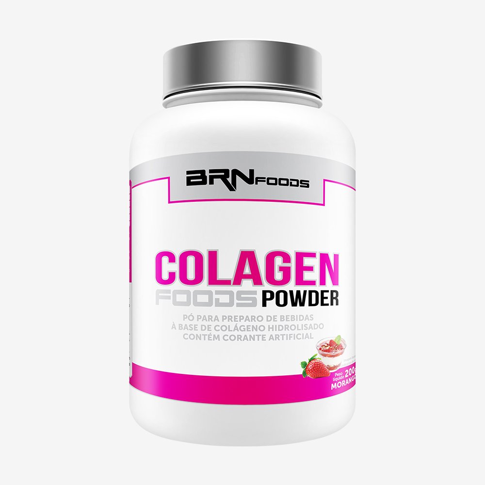 Colágeno - COLAGEN FOODS ANTI RUGAS - 200 g - Sabor Morango ¿ BRNFOODS