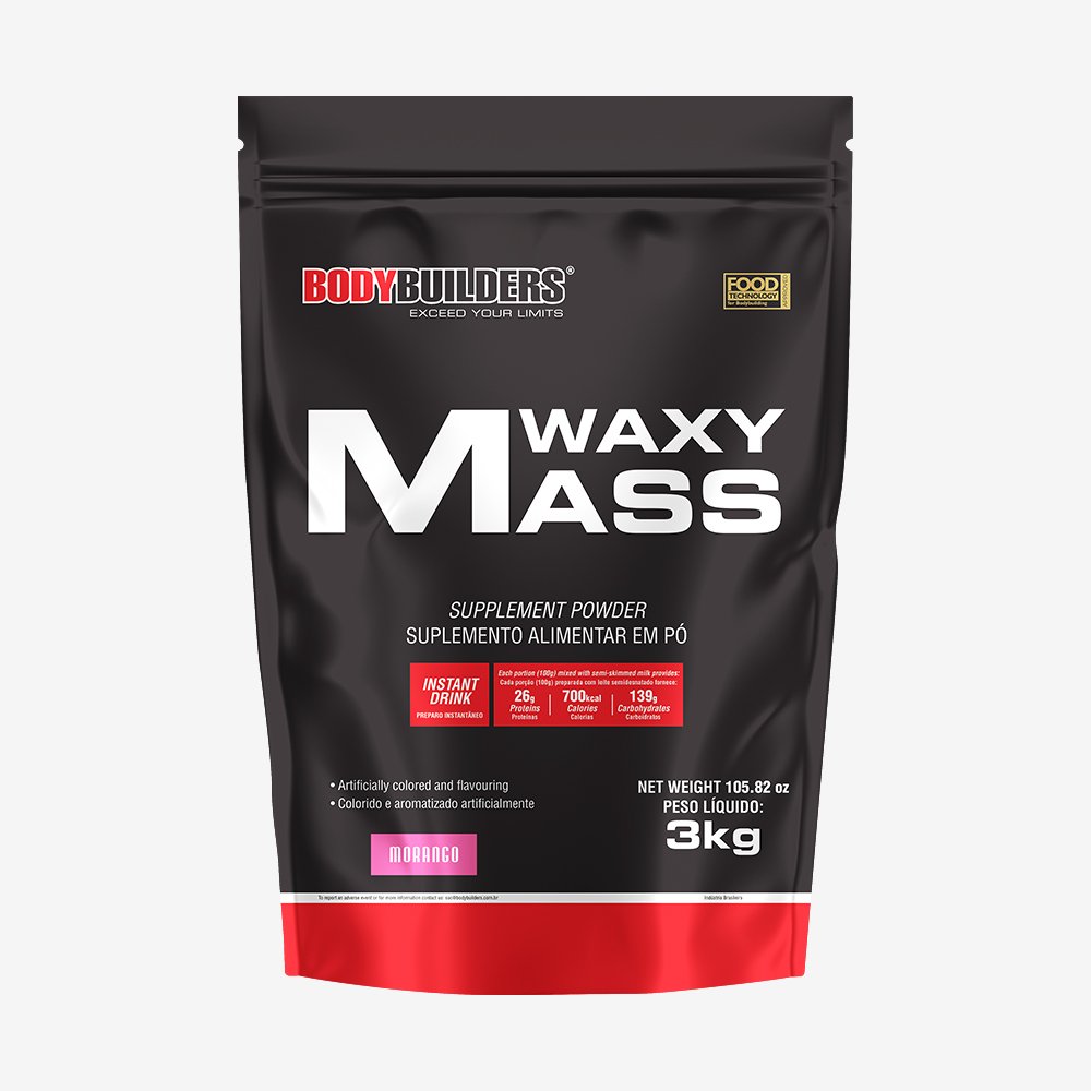 Complemento Alimentar Massa Protein 3kg (Refil) Morango ¿ Bodybuilders