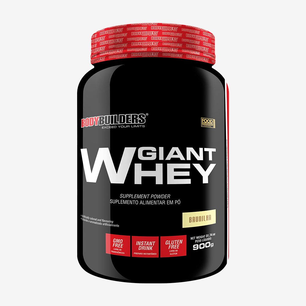 Kit Promocional Embalagem c/ 6 unid Giant Whey 900g Baunilha ¿ Bodybuilders