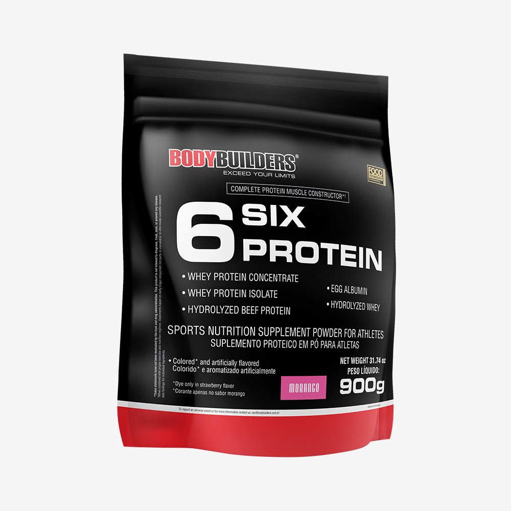 Kit Promocional Embalagem c/ 10 unid 6 Six Protein 900g Morango ¿ Bodybuilders