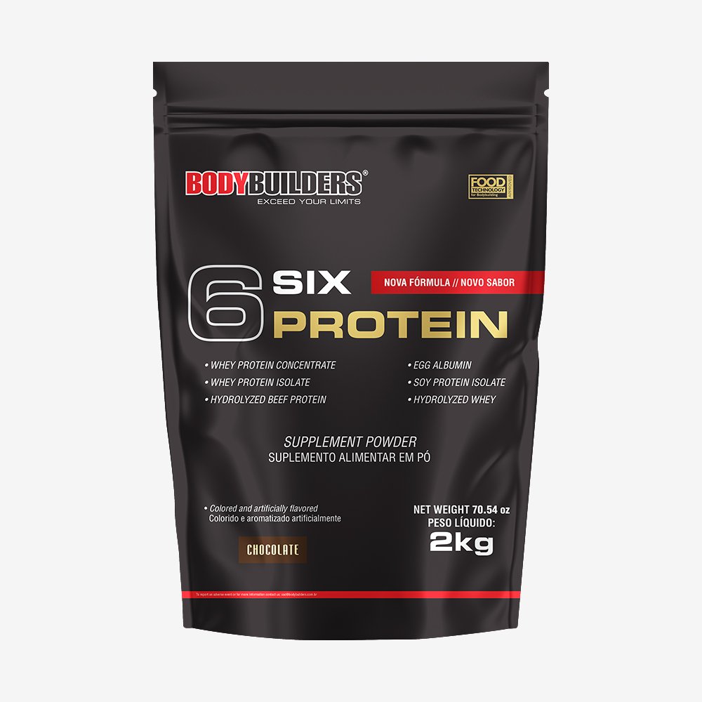 Kit Promocional Embalagem c/ 4 unid 6 Six Protein 2kg Chocolate ¿ Bodybuilders