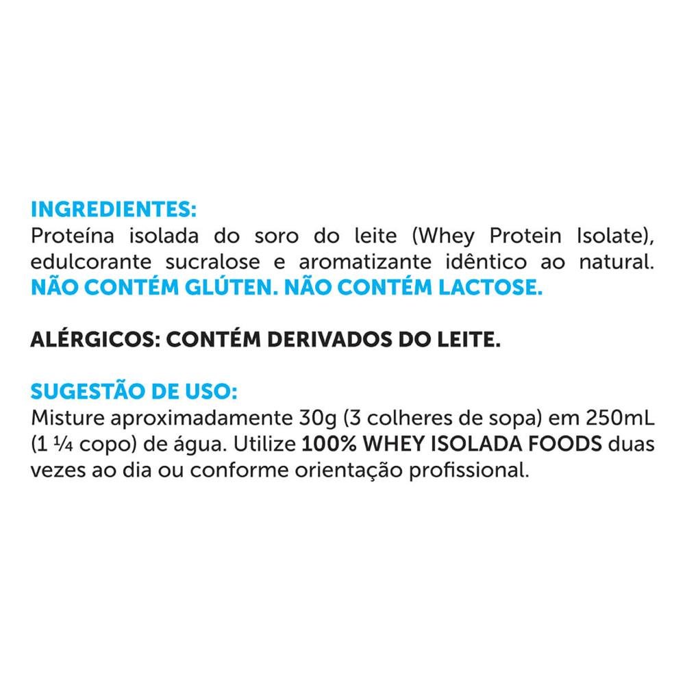 100% Whey Isolada Foods 2kg Baunilha ¿ BRNFOODS