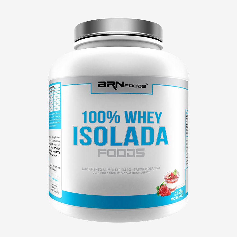 100% Whey Isolada Foods 2kg Morango ¿ BRNFOODS