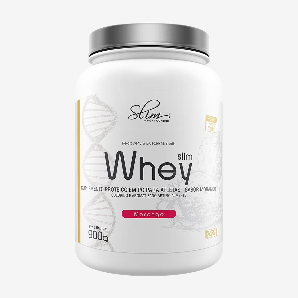 Kit Promocional Embalagem c/ 6 unid. Slim Whey 900g Morango ¿ Slim Weight Control
