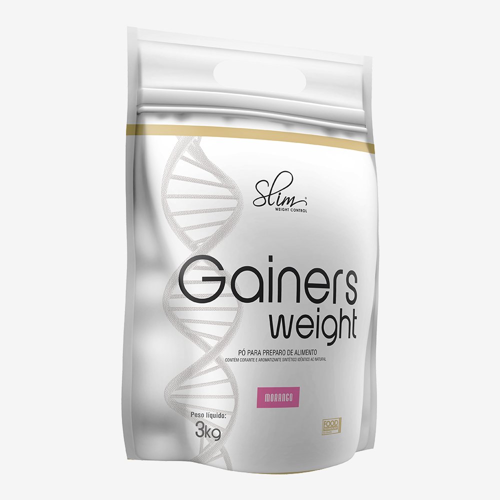 Kit Promocional Embalagem c/ 4 unidComplemento Alimentar Gainers Weight Slim 3kg Morango ¿ Slim Weight Control