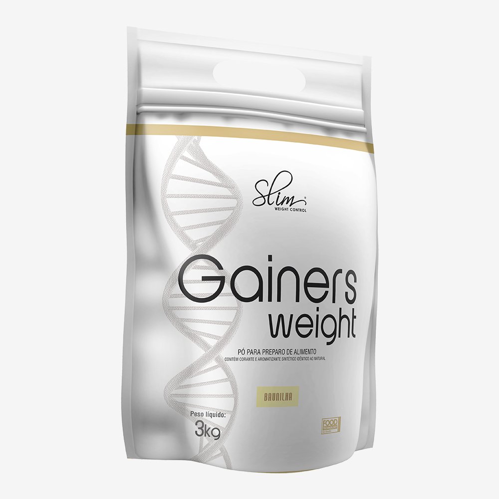 Kit Promocional Embalagem c/ 4 unid Complemento Alimentar Gainers Weight Slim 3kg Baunilha ¿ Slim Weight Control