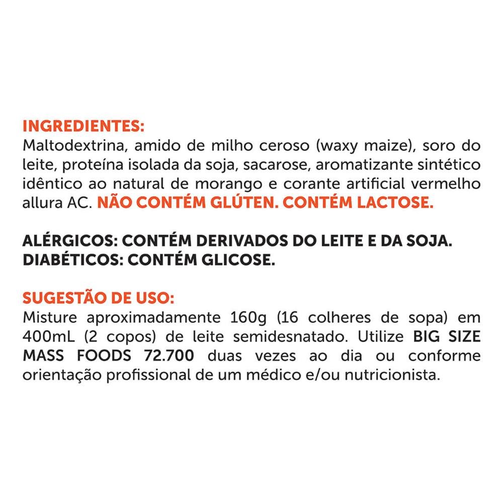 Complemento Alimentar Whey Protein Mass - Balde - 6 kg - Sabor Morango ¿ BRNFOODS
