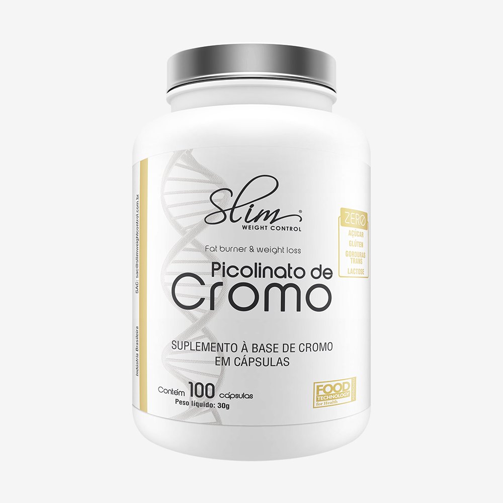 Nutrição - Picolinato de Cromo Slim 100Caps ¿ Slim Weight Control