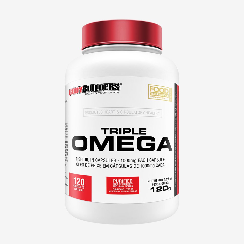 Ômega - 3 TRIPLE OMEGA - 120 Cápsulas - Bodybuilders