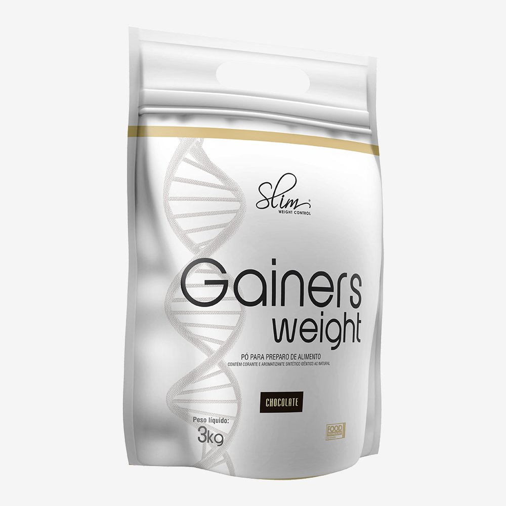 Kit Promocional Embalagem c/ 4 unid Complemento Alimentar Gainers Weight Slim 3kg Chocolate ¿ Slim Weight Control