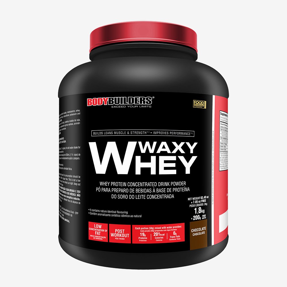 Kit Promocional Embalagem c/ 4 unid. Waxy Whey (35%) - 2kg - Sabor Chocolate - Bodybuilders