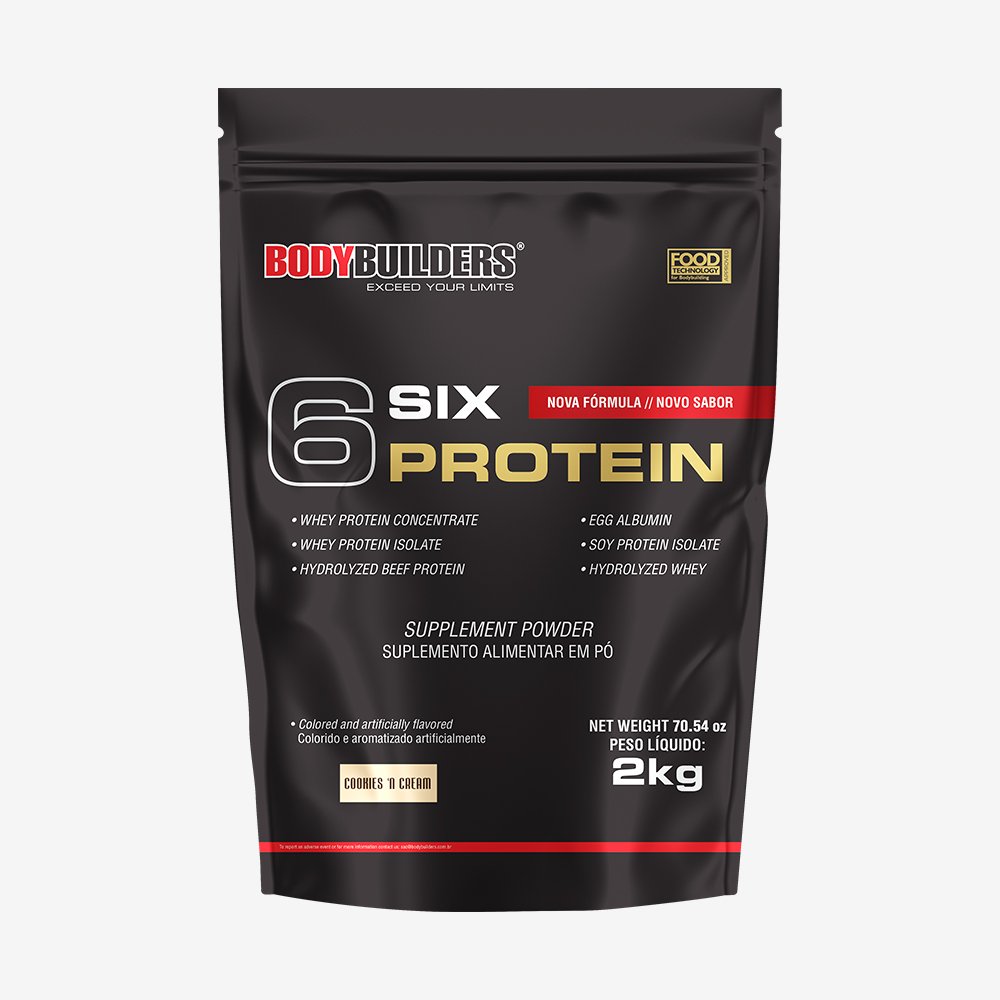 Kit Promocional Embalagem c/ 4 unid 6 Six Protein 2kg Biscoito & Creme ¿ Bodybuilders