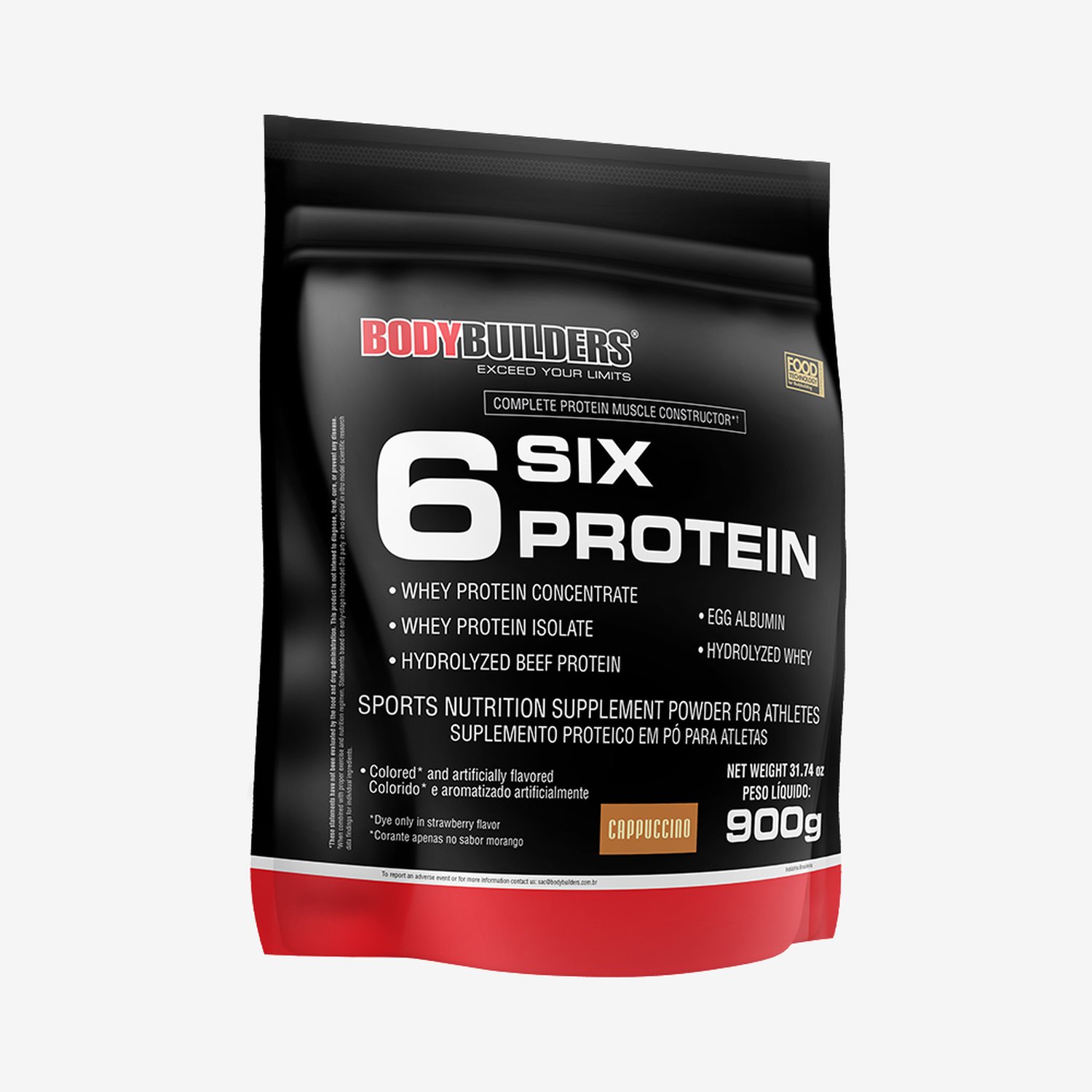 Kit Promocional Embalagem c/ 10 unid 6 Six Protein 900g Cappuccino ¿ Bodybuilders