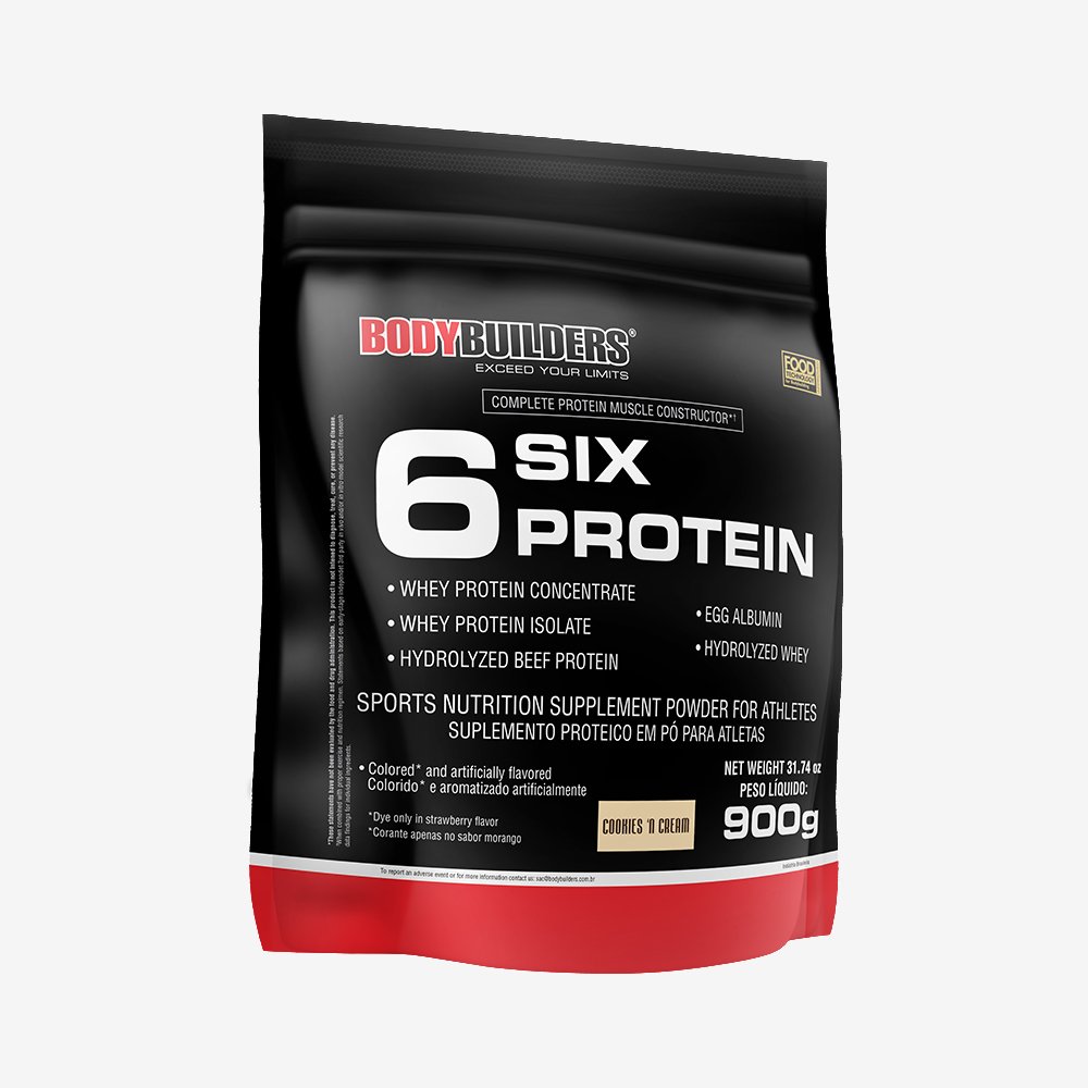 Kit Promocional Embalagem c/ 10 unid Six Protein 900g Biscoito & Creme ¿ Bodybuilders