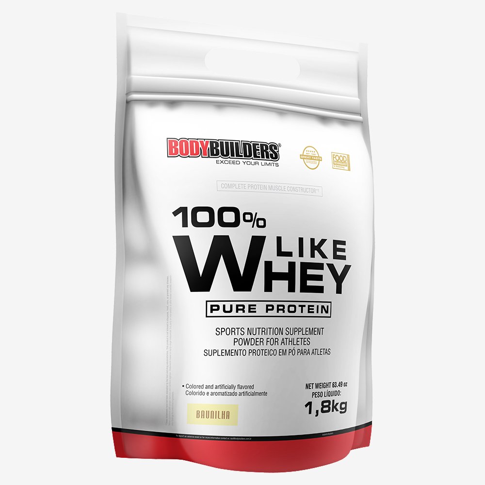 Kit Promocional Embalagem c/ 4 unid 100% Like Whey Pure Protein 1,8kg Baunilha ¿ Bodybuilders