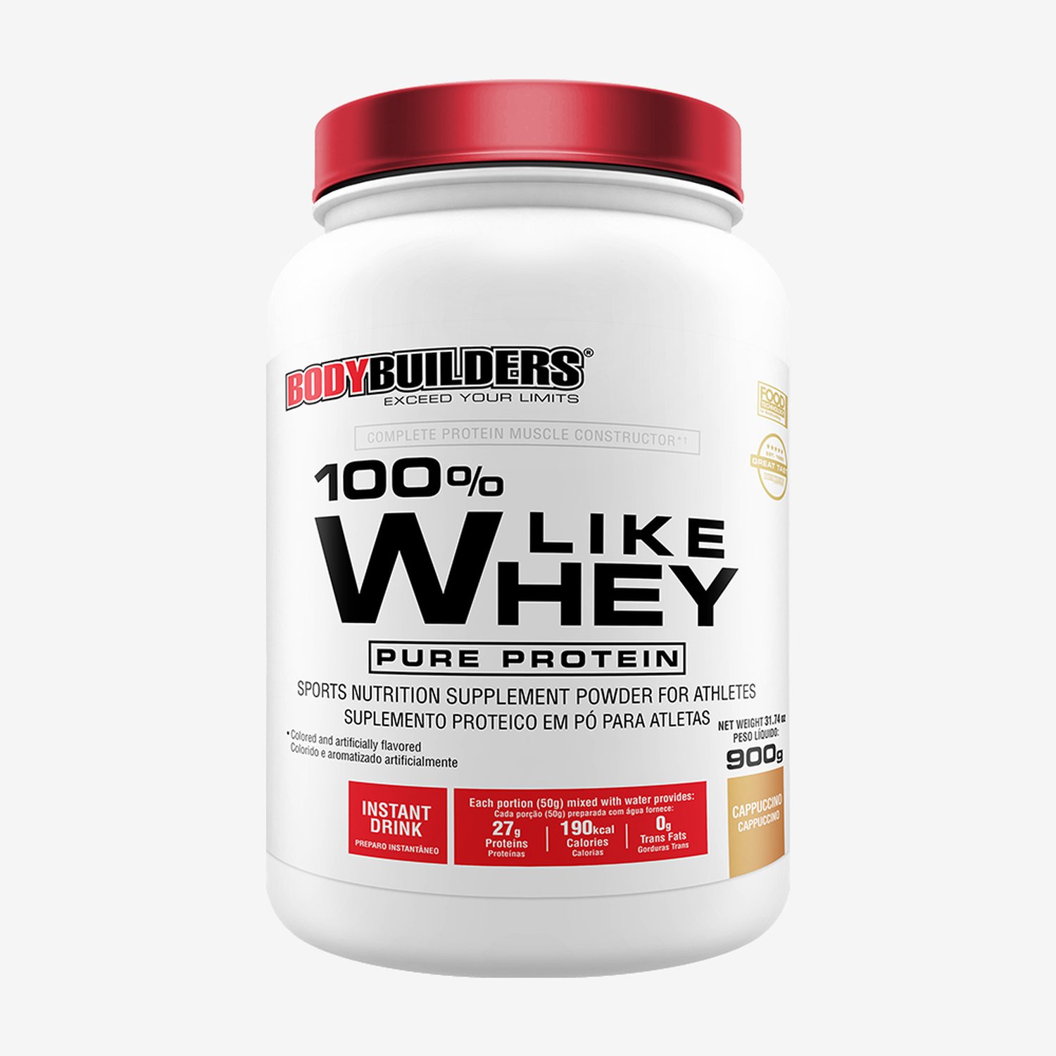 Kit Promocional Embalagem c/ 6 unid 100%PURA DO LEITE LIKE WHEY PROTEIN 900g CAPPUCCINO