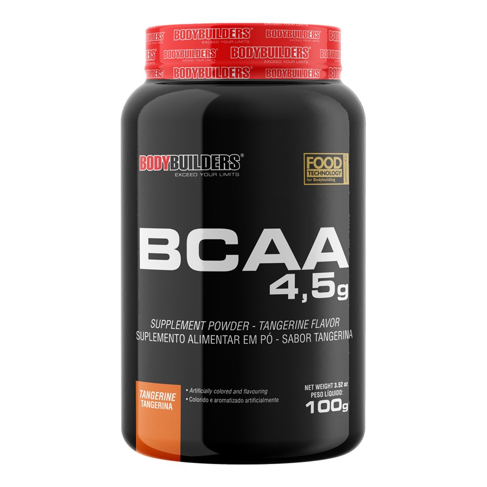 Kit Promocional Embalagem c/ 12 unid BCAA 4,5 Bodybuilders Tangerina 100g