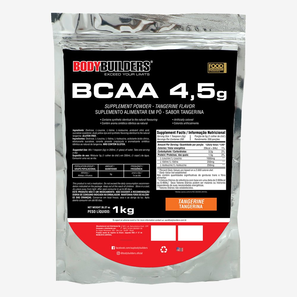 BCAA EXTRA 4,5 Bodybuilders Tangerina 1kg