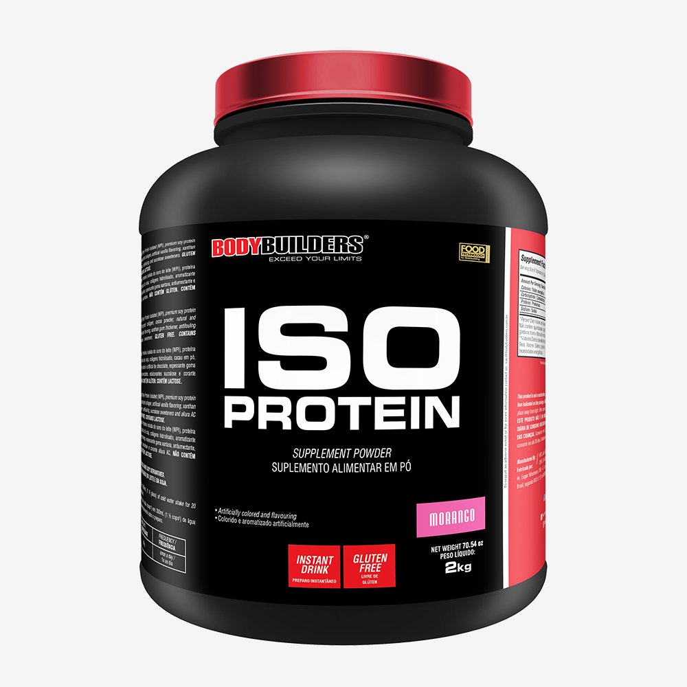 Whey Protein Iso Protein 2 kg Bodybuilders Morango