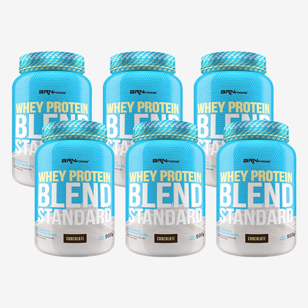 Kit Promocional Embalagem c/ 6 unid Whey Protein Blend 900g Chocolate Foods
