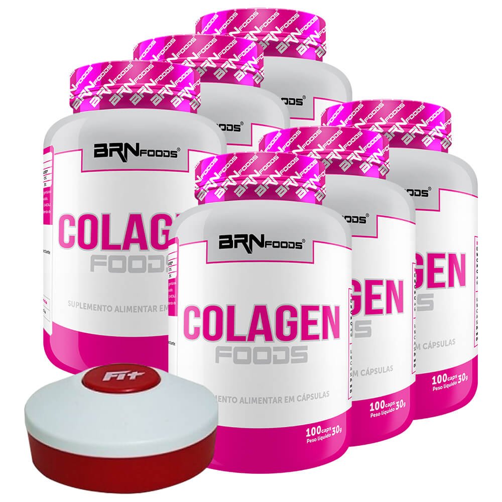 kit Promocao 6x Colágeno Hidrolisado+ Porta Capsulas - BRN FOODS
