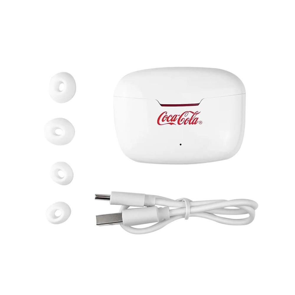 FONE DE OUVIDO TWS FLOW EARBUDS COCA-COLA IWILL BRANCO 2096