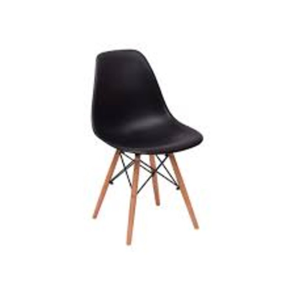 Kit Mesa Eiffel Preta Quadrada 90x90 + 04 Cadeiras Eiffel