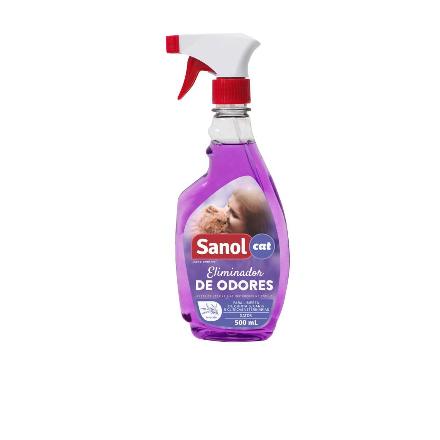 Eliminador De Odores Gatilho Sanol Vet Gatos Lavanda 12X500Ml