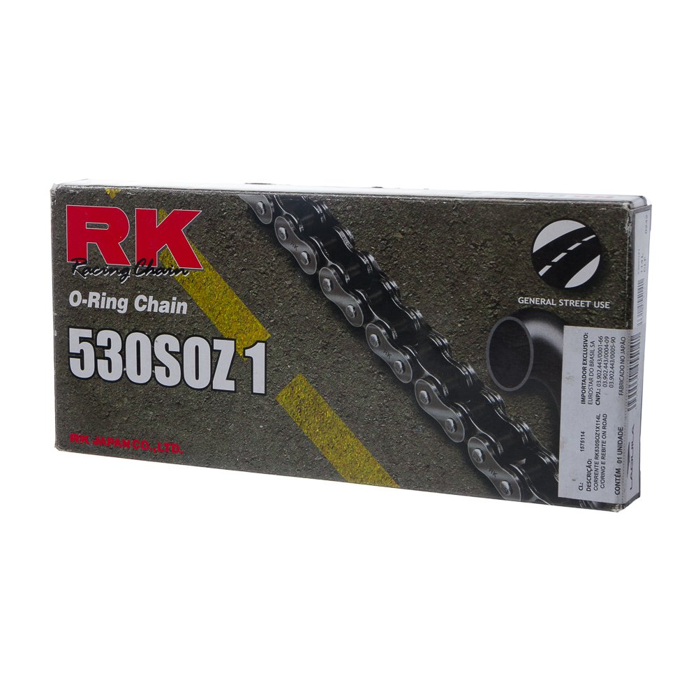 Corrente Rk 530Soz1X114L C/Oring E Emenda Rebite On Road