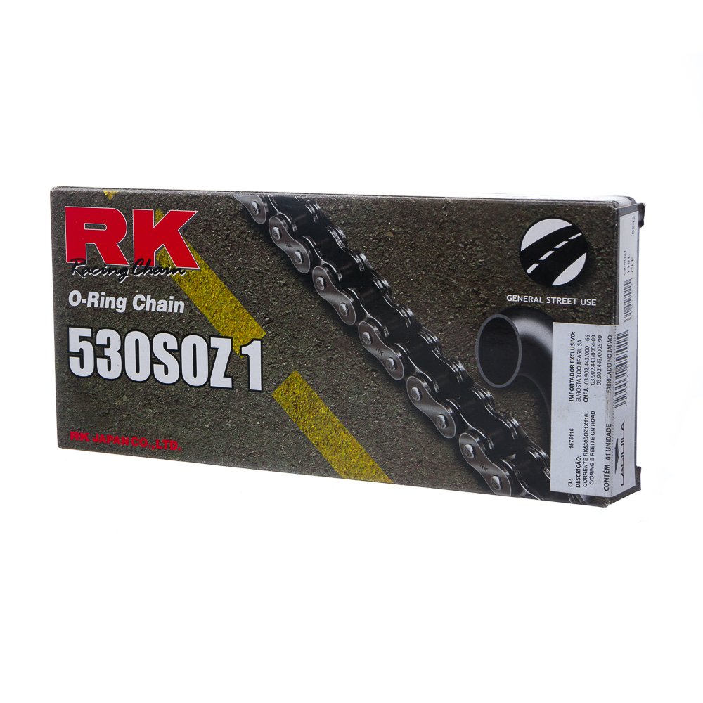 Corrente Rk 530Soz1X116L C/Oring E Emenda Rebite On Road