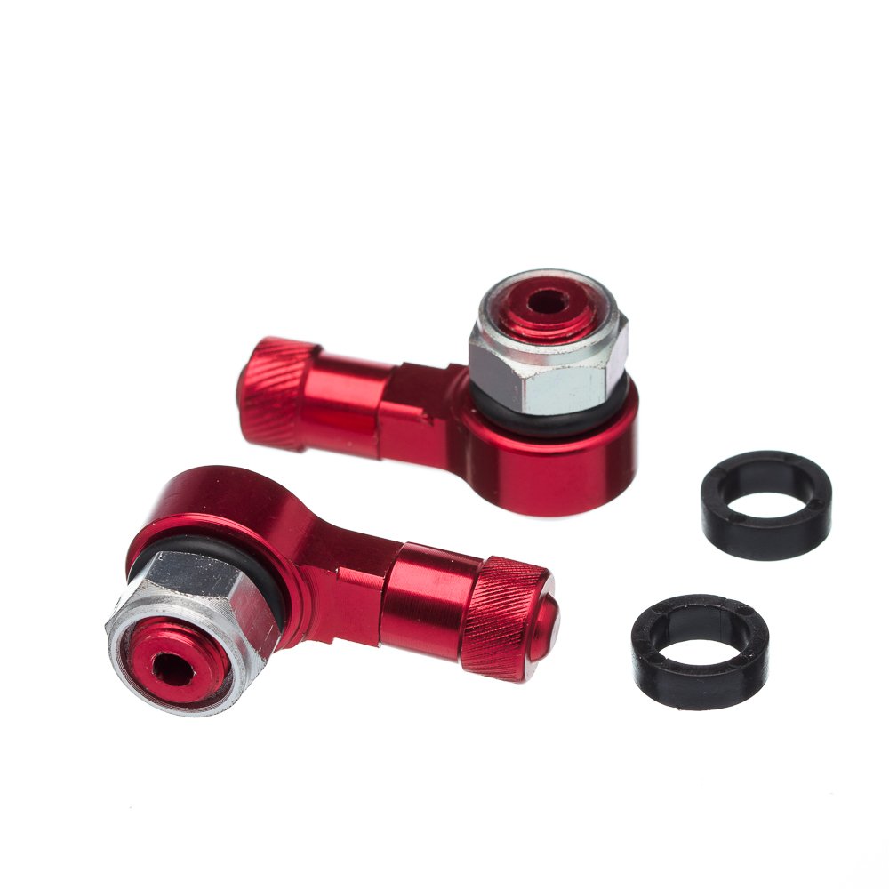 Valvula Pneu Aluminio Bering (90 Graus) (Par) Vermelho