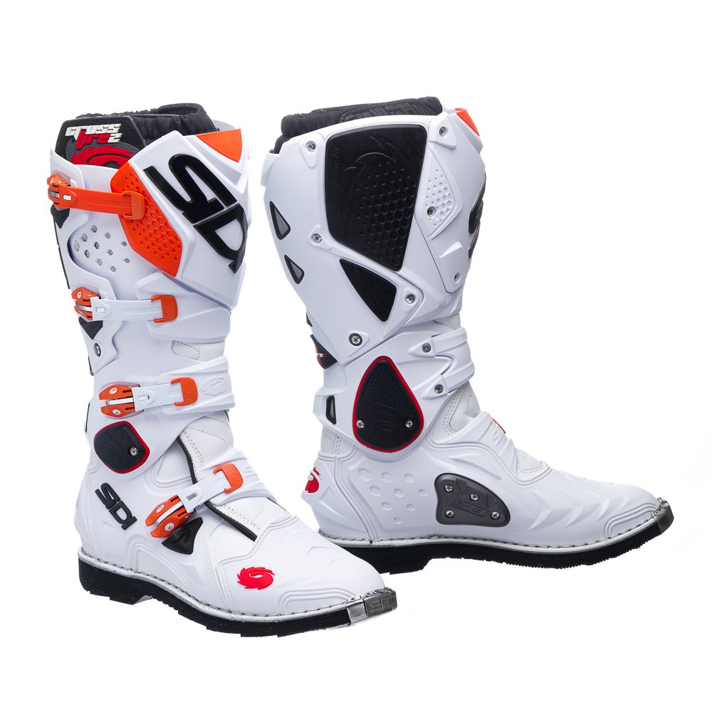 Bota Cross Sidi Crossfire2 - Branca-Laranja - Eur-45 Br-43